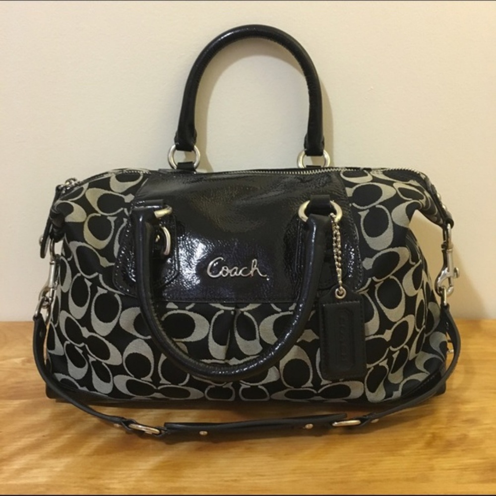 Coach Ashley signature sateen satchel